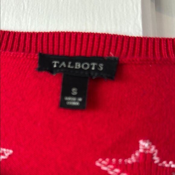 TALBOTS RED WHITE BLUE STARS STRIPES COTTON SWEATER PATRIOTIC JULY 4TH SMALL - Picture 2 of 6